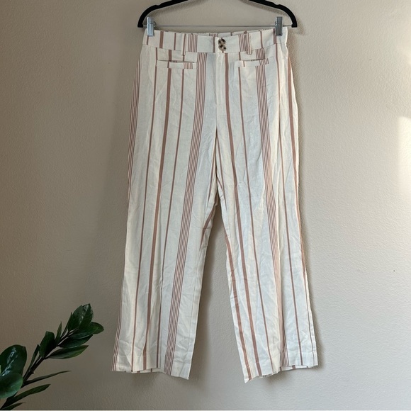 NWT Modcloth New Opportunities Capri Flare Crop Linen Pants, size 8 - Picture 3 of 16